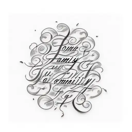 A Quote About Family Written In Elegant Calligraphy