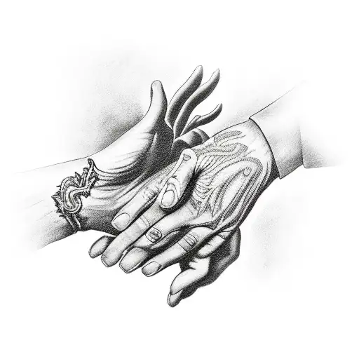 Human Hand Shaking With A Demon Hand That Says Friends With My Demons