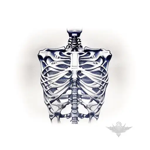 Skeleton With A Cage Around Its Chest