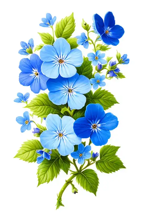 Blue Forget Me Not Flowers On A Vine