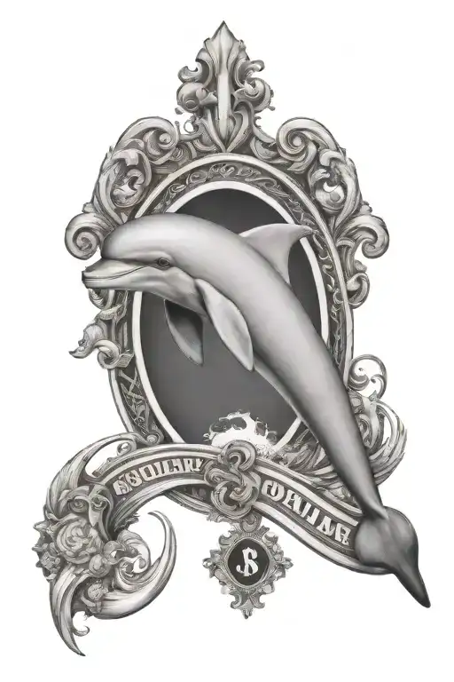 Create A Tattoo Of A Dollar Sign Transforming Into A Dolphin