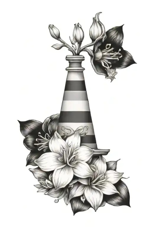 Traffic Cone With Narcissist Flowers