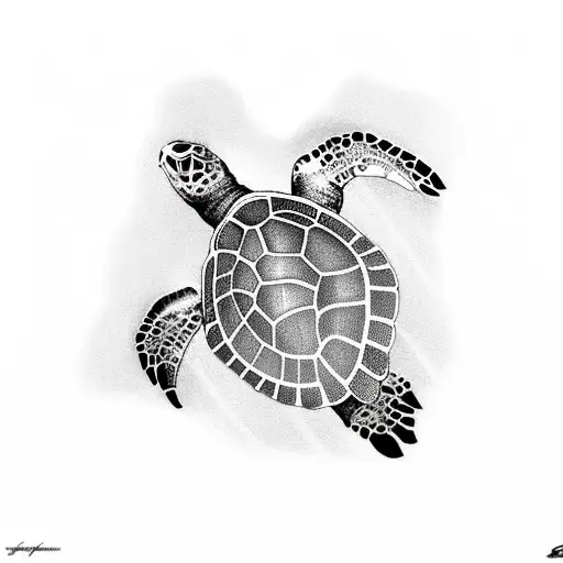 Sea Turtle Seen From Above