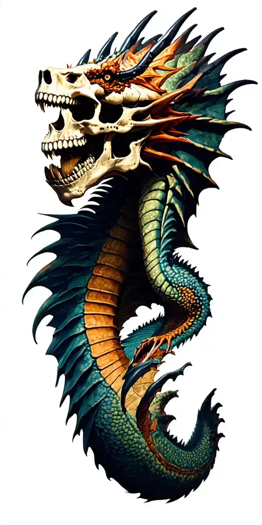 Dragons Flying Skulls