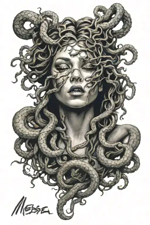 Medusa Blindfold Covering Her Eyes