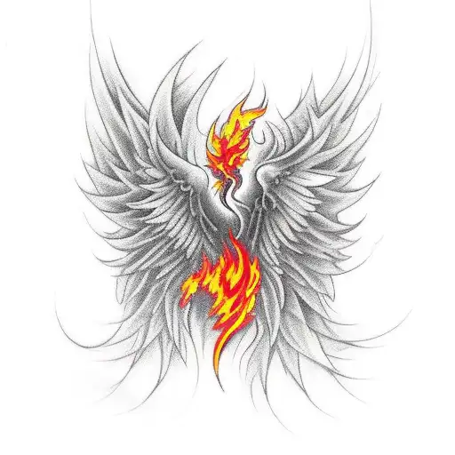 A Phoenix Engulfed In Flames