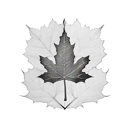 Coffee Bean Combined With Maple Leaf