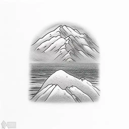 Mountain With Beach View With Buffalo's And Birds