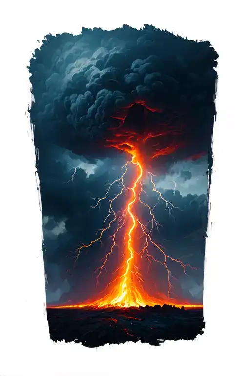 Tornado Lightning Volcano