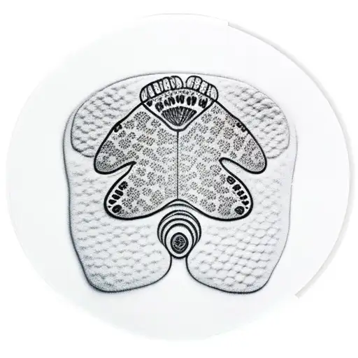 Bear Paw With Butterfly As Pad Of Paw