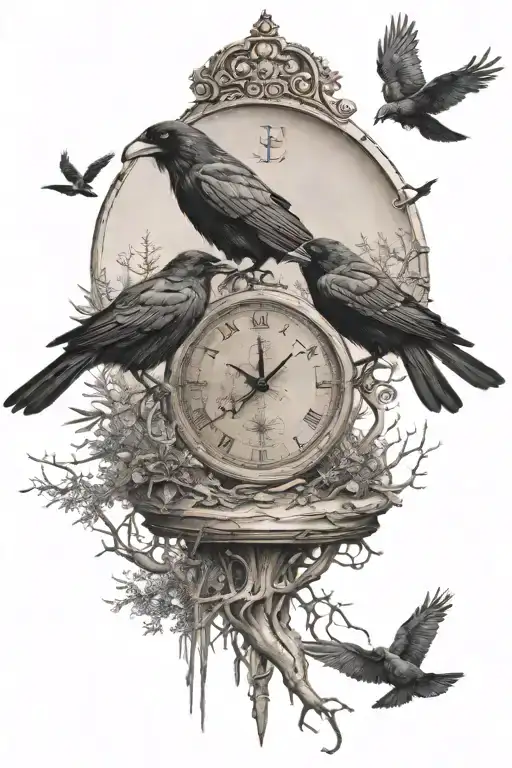Sand Clock Compass Raven Forest