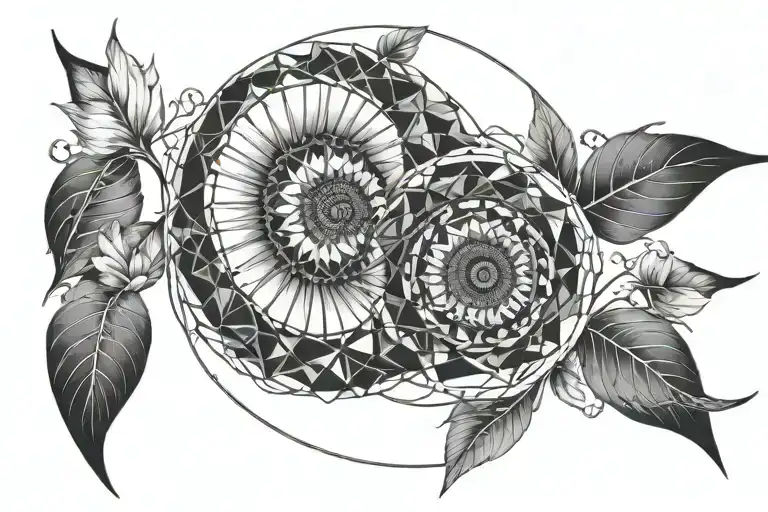 Design A Tattoo Showcasing A Beautiful Geometric Pattern Inspired By The Fibonacci Sequence