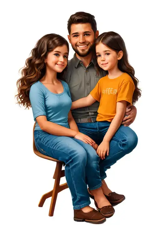 Family Mom Dad Daughter And Son Sitting