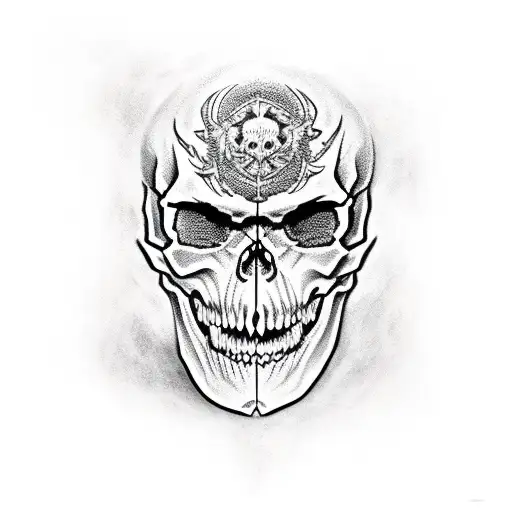 Demonic Skull With Open Mouth