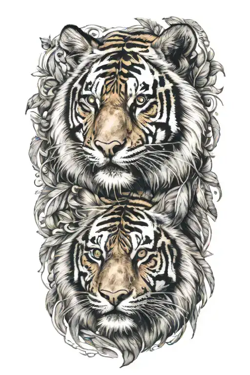 Tiger With Feathers Dangling