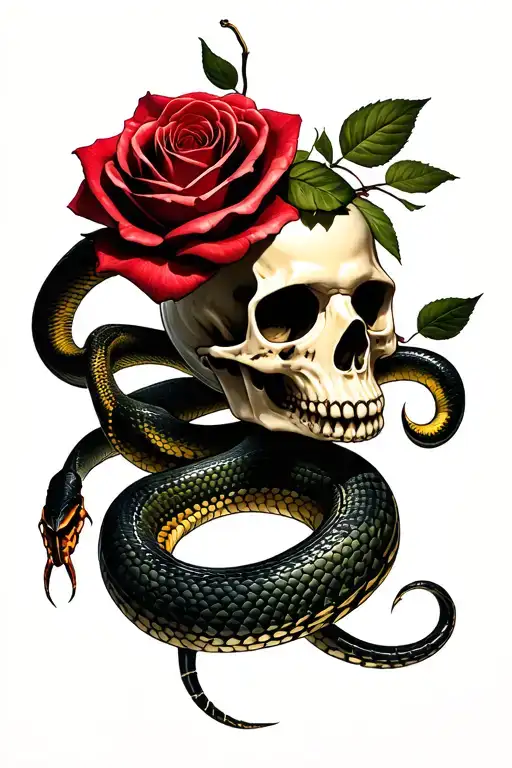 Female Snake Rose Scorpio Skull