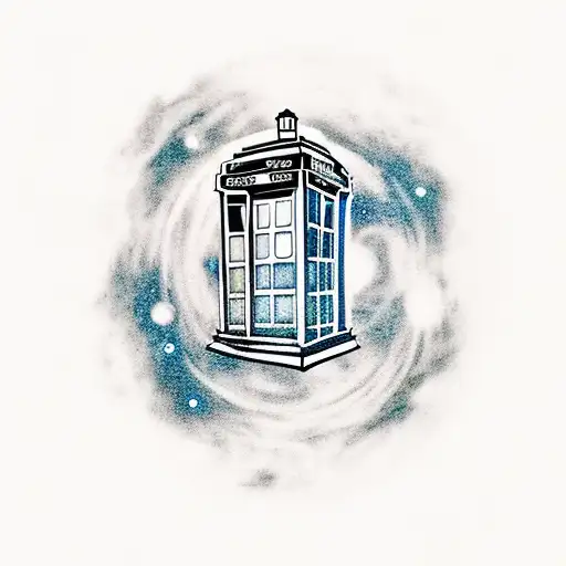 Tardis In Space Stardust Trailing Behind It