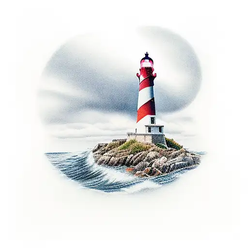 Lighthouse Surrounded By Water