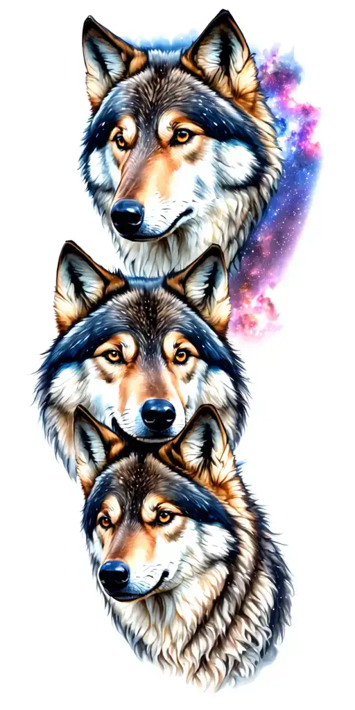 Wolves And Galaxy With The Word Family
