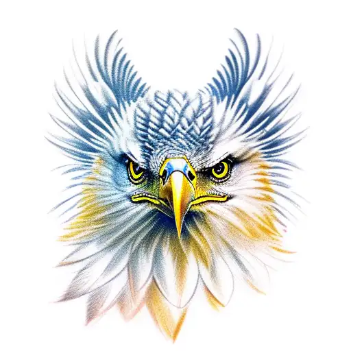 Side View Of Majestic Eagle With Golden Beak And Claws