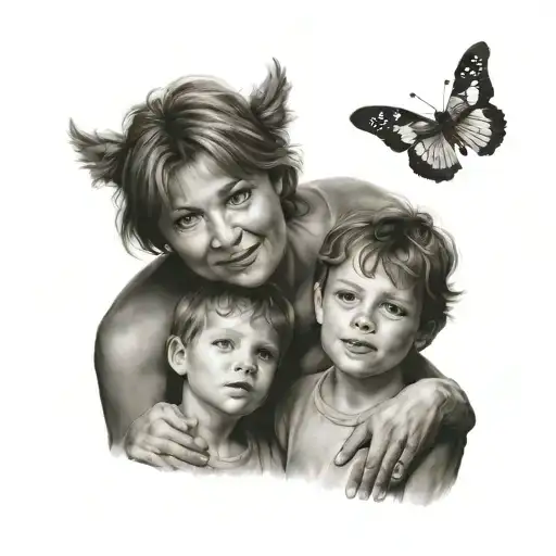 Two Sons With Mom
