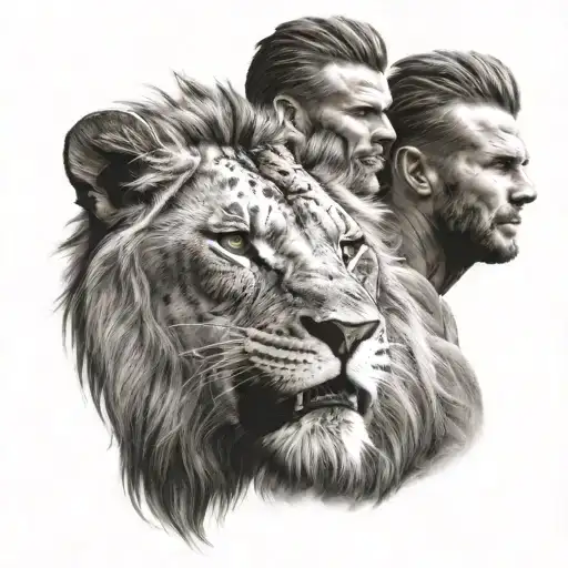 David Beckham Riding A Lion