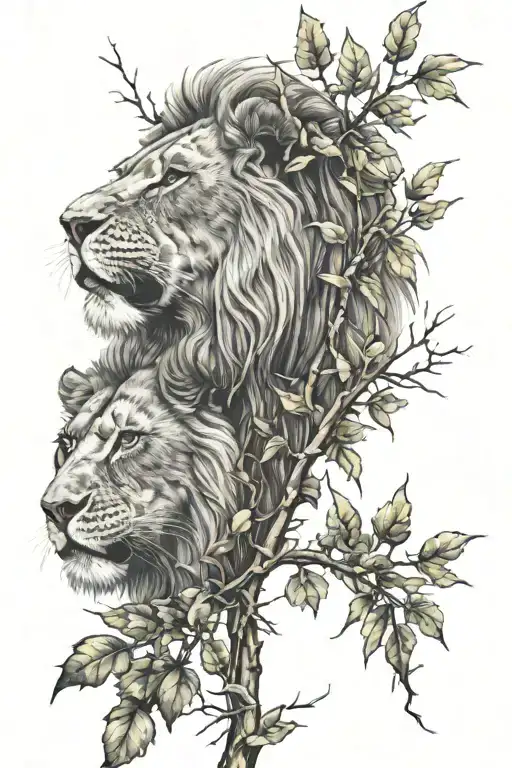 Lions Head Thorn Branch Background