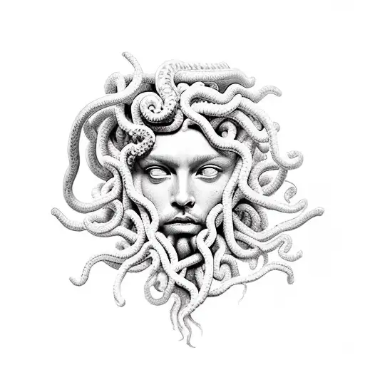 Medusa Holding Poseidon Head