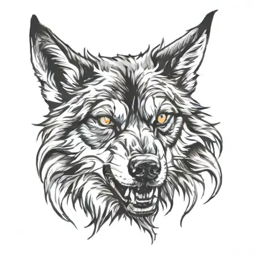 Zombie Wolf Face