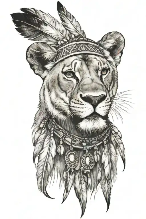 Lioness Native American Woman Strength Inspired
