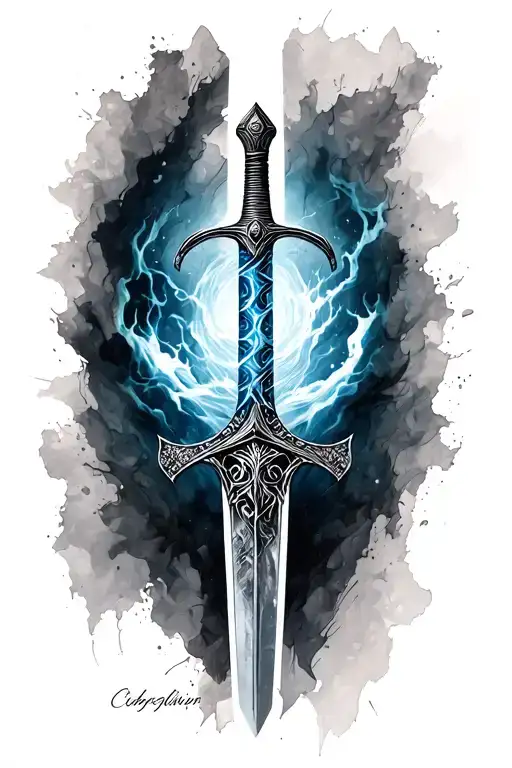 Sword Inner Forearm Tattoo Design Cybersigilism Style