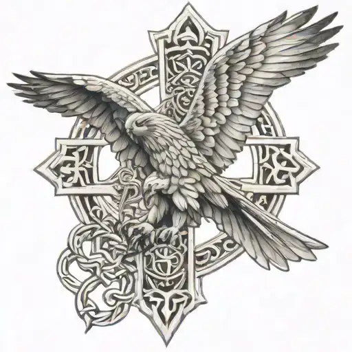 Polish Falcon Celtic Cross