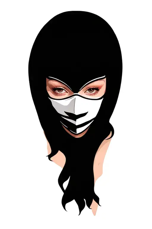 Woman With Mask Holding