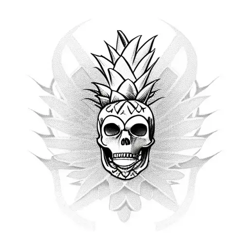 Pineapple In The Shape Of A Skull With Glasses