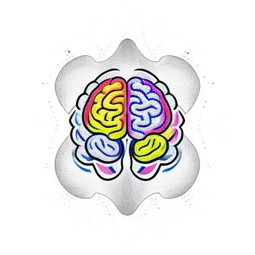 Brain With Rainbow Waves