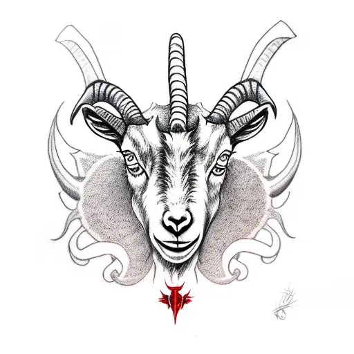 Goat Head Satan Red Black Color