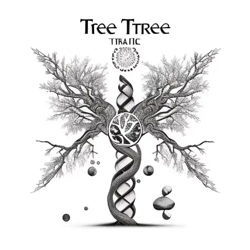 Tree Of Life Mixed With Dna Molecule