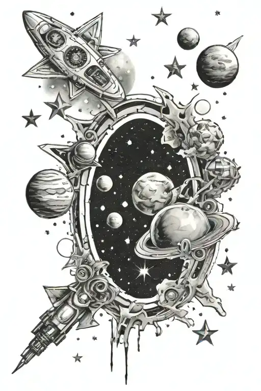 Space And Stars Scattered