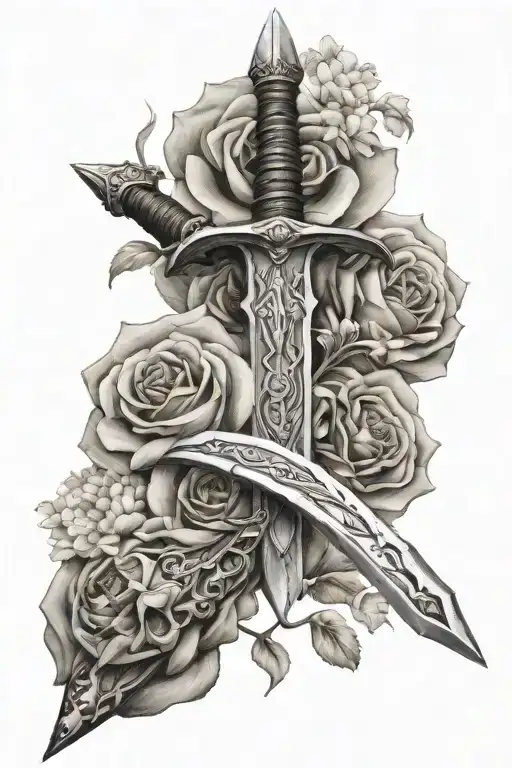 Simple Sword On Outer Forearm