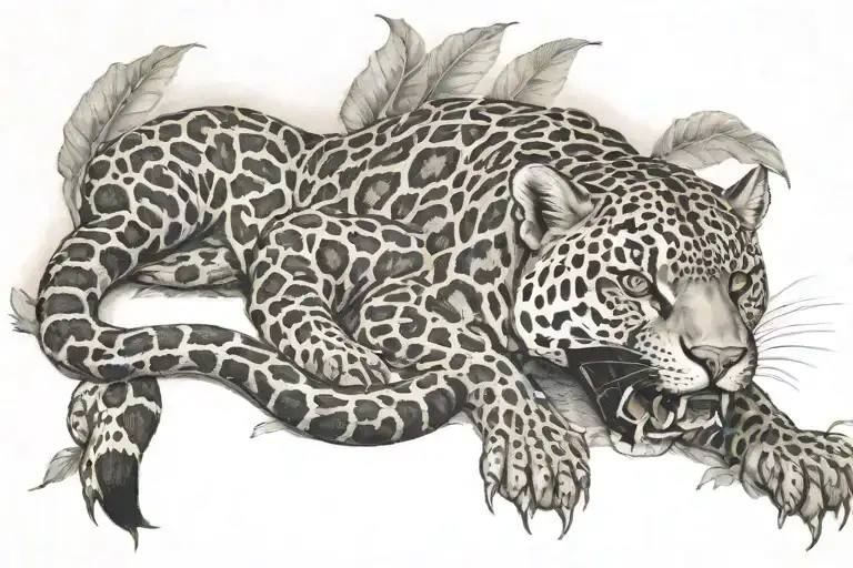 Jaguar Killing Snake