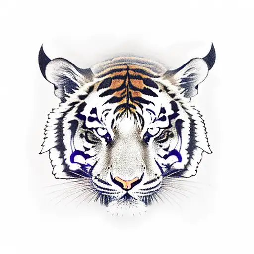 Tiger With American Flag