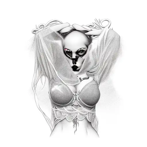 Full Body Goth Girl In Lingerie