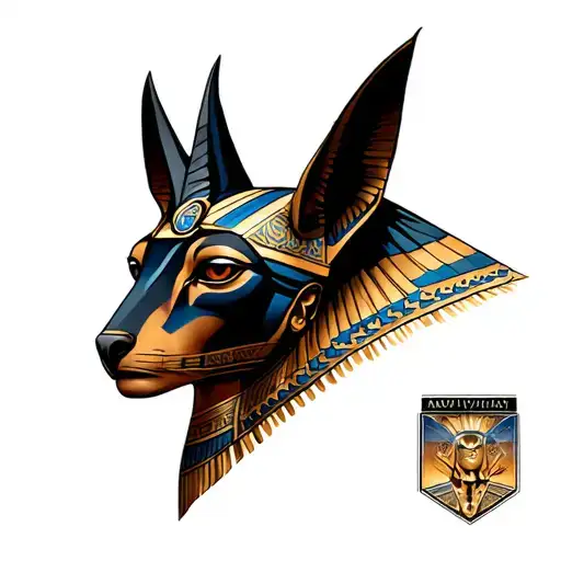 Egypt Desert With Anubis Portrait With Half Sleeve And The Eye That Sees Everything