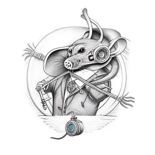 Rat As A Plague Doctor Coming Out Of A Blue Police Box