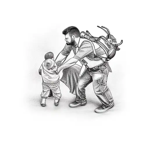 Adult Male Pulling Kid Out Of Fire