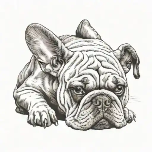 Frenchie Bulldog With Barbell