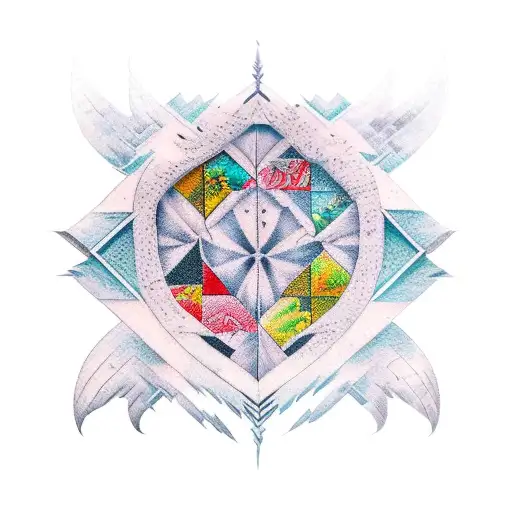 Patchwork Style Icarus Tatoo