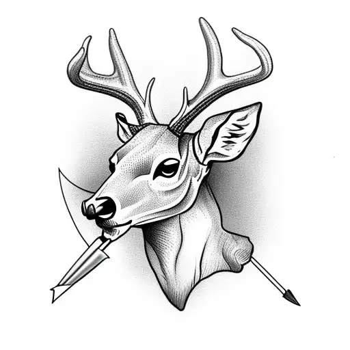 Deer Skull With Arrow Head