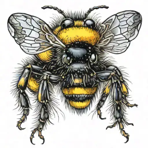 Colorful Cute Bumblebee With Stinger With Jdr Disguised In The Black Stripes