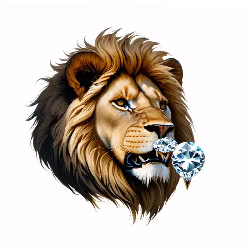 Lion With A Diamond In His Mouth